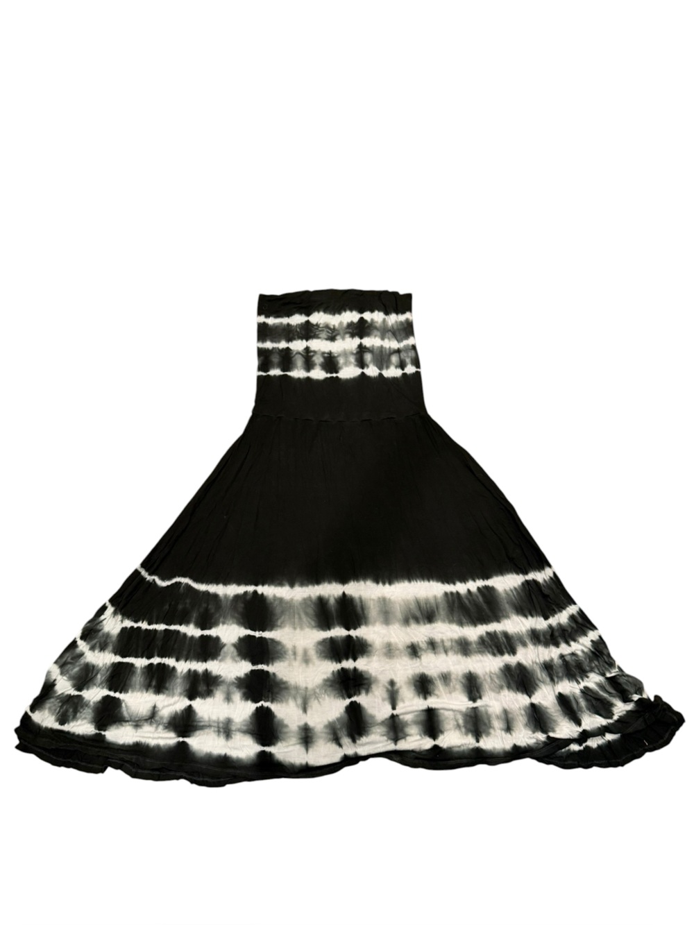 Raviya Black & White Strapless Tie-Dye Maxi Dress